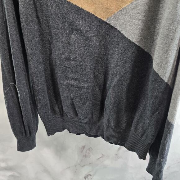 Prana Sweater Womens Medium Gray Lightweight Organic Cotton Chevron - Picture 5 of 12